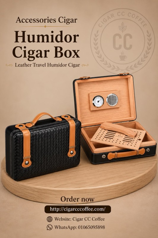 Humidor Cigar Box Leather Travel Humidor Cigar