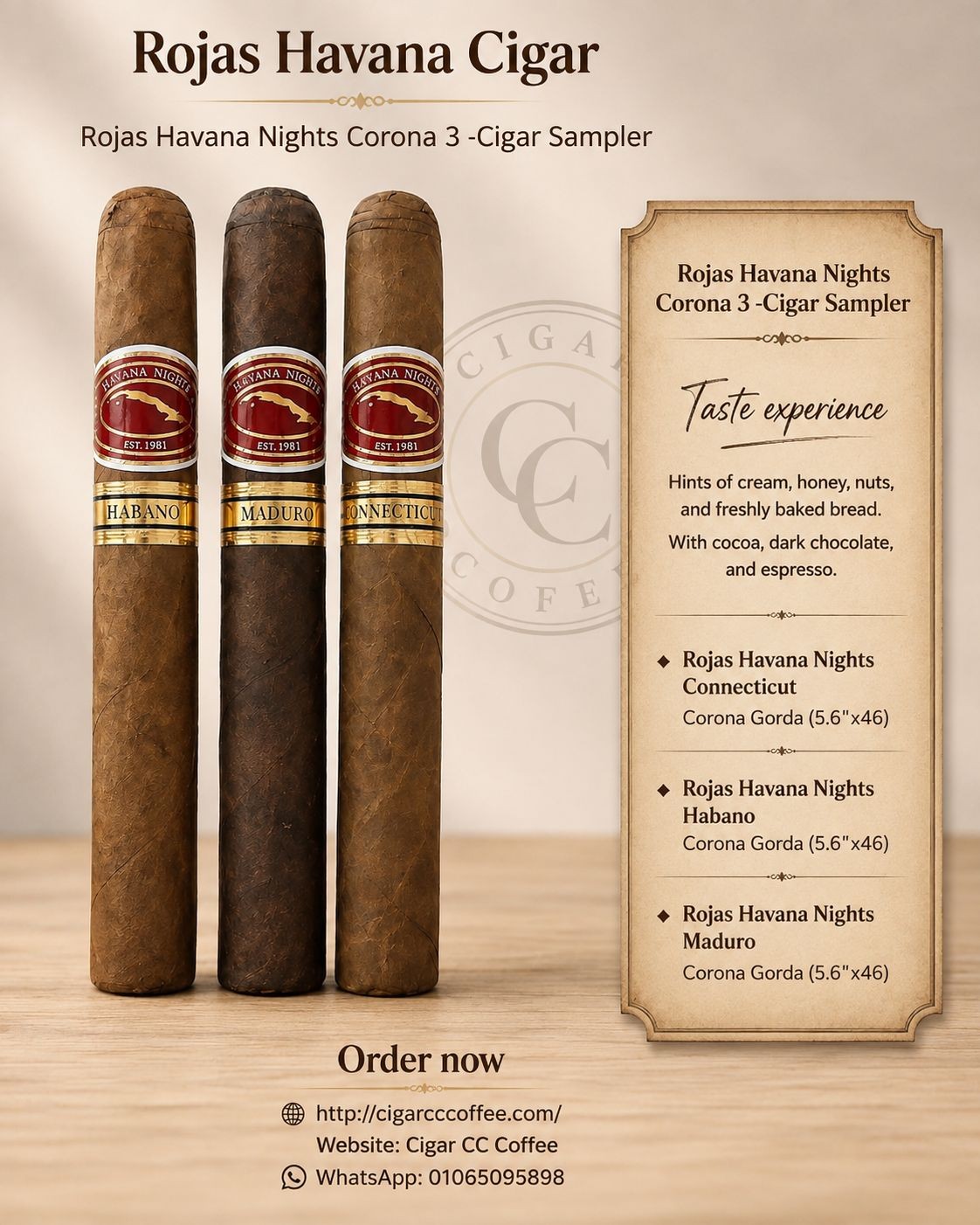 Rojas Havana Nights Corona 3 -Cigar Sampler