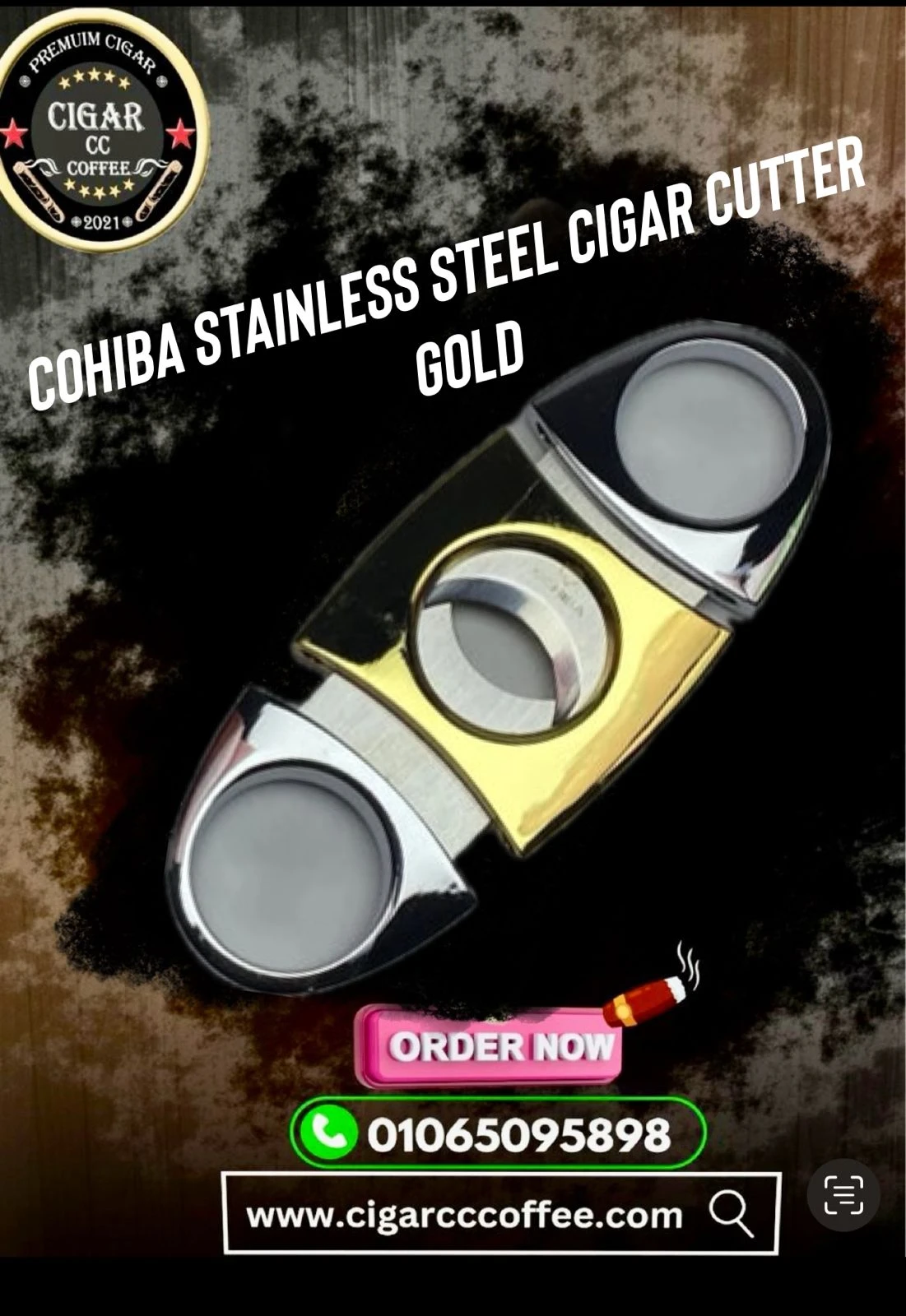 Cigar Cutter  Cohiba Gold Two Finger 64 Ring