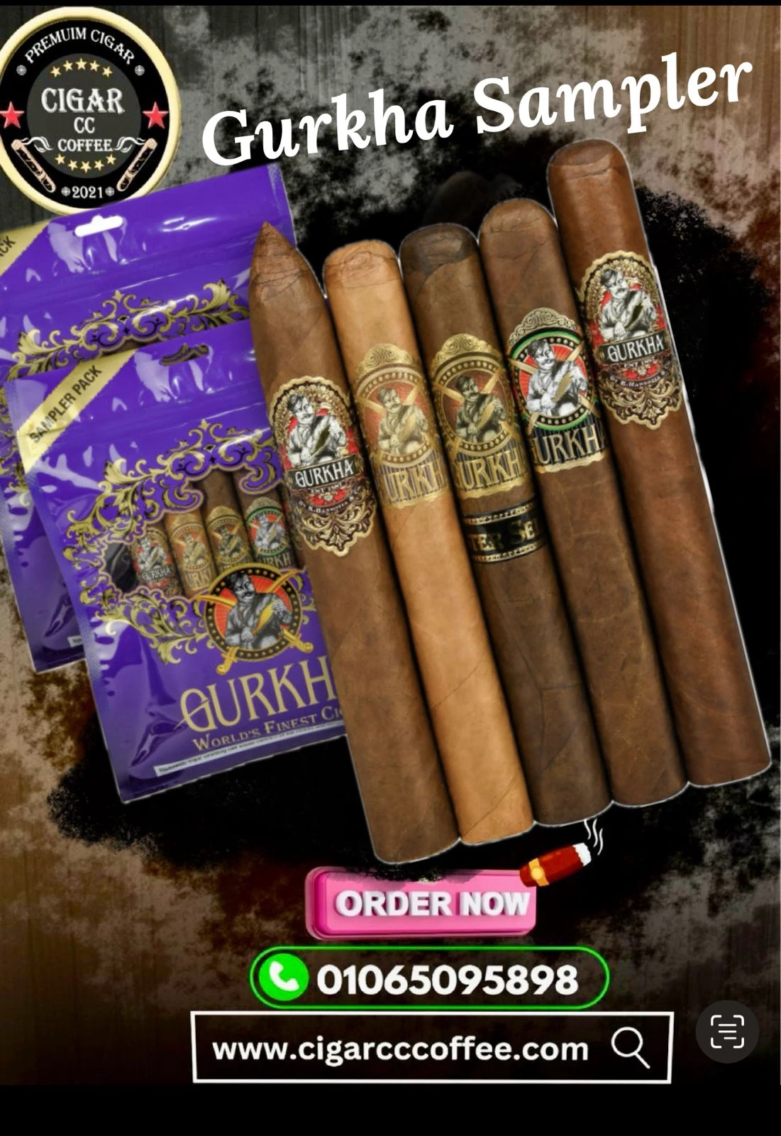 Gurkha Dime Pack 5 Cigar 90+ Rated Natural Sampler