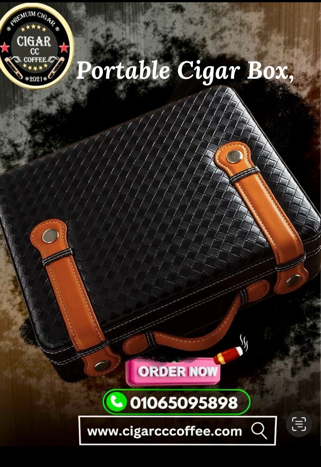 Humidor Cigar Box Leather Travel Humidor Cigar