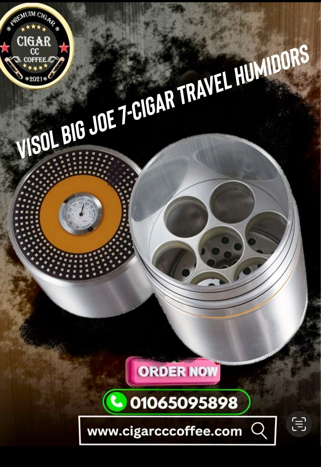 Visol Big Joe 7-Cigar Travel Humidors