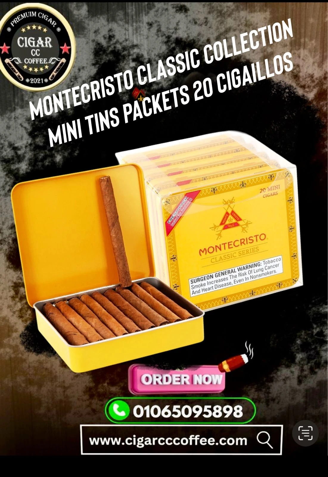 Montecristo Classic Collection Mini Tins Packets 20 Cigaillos