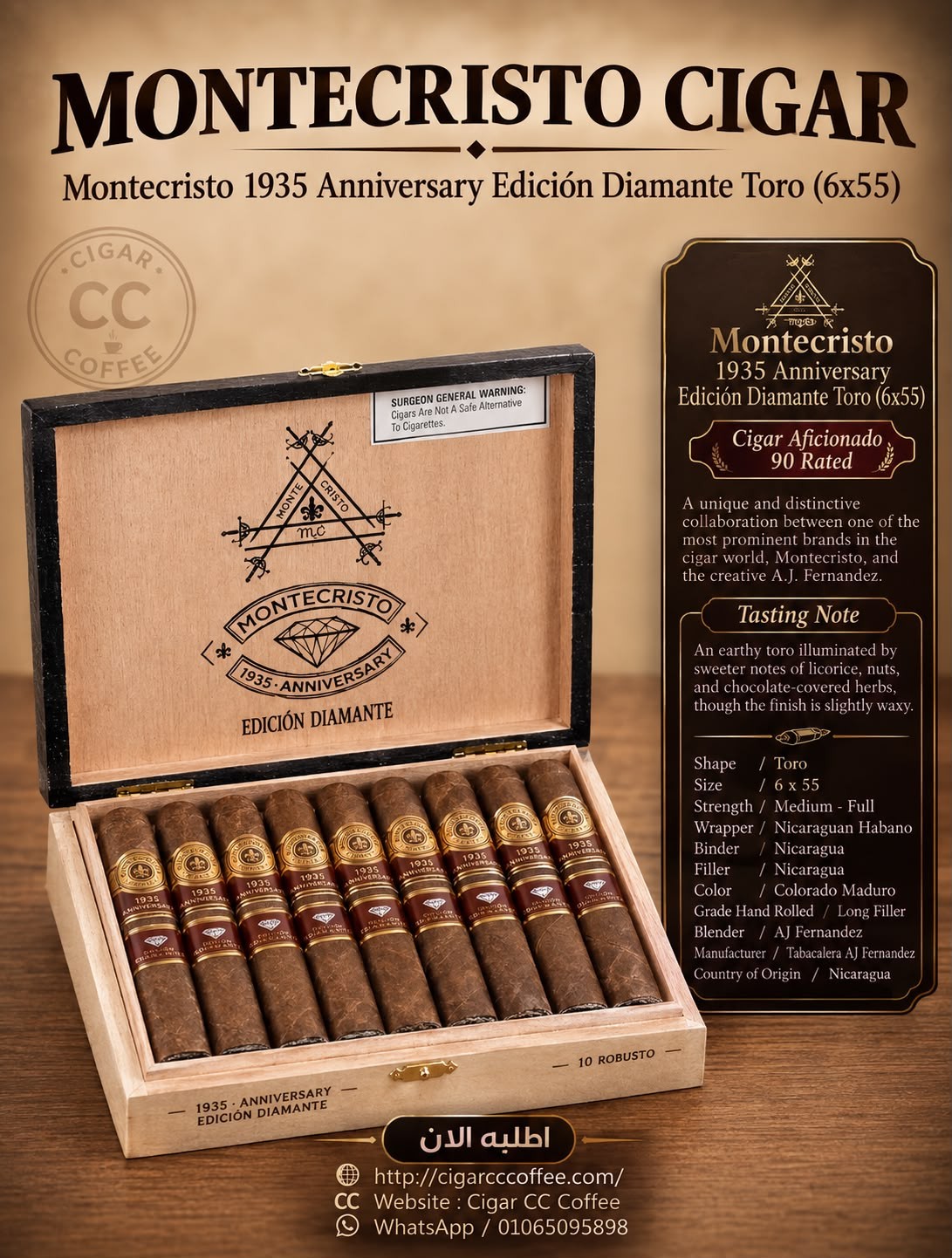 Montecristo 1935 Anniversary Edición Diamante Toro