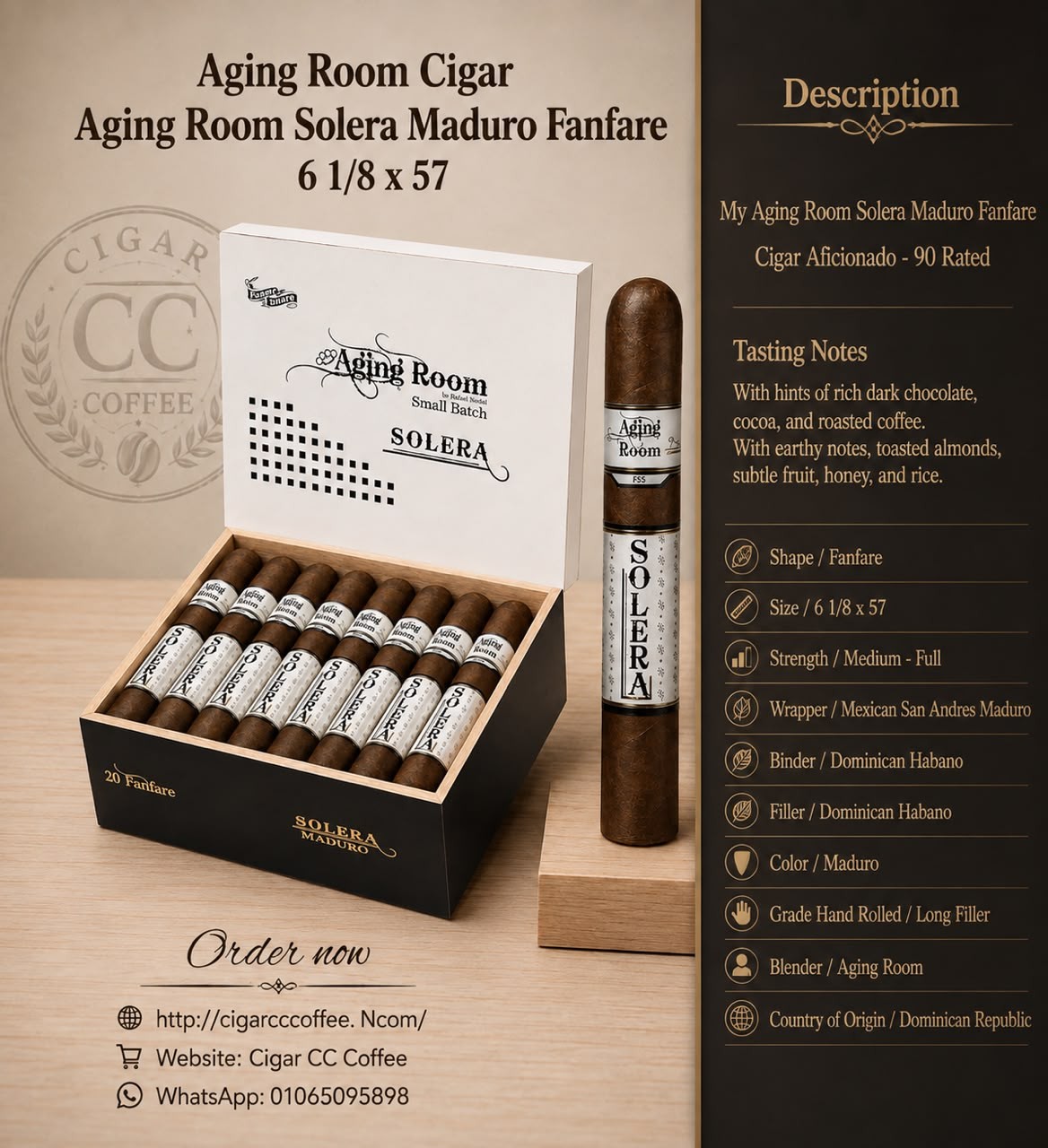 Aging Room Solera Maduro Fanfare 6 1/8 x 57