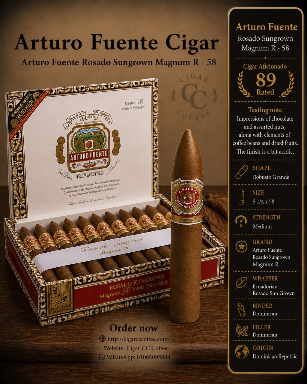 Arturo Fuente Rosado Sungrown Magnum R - 58