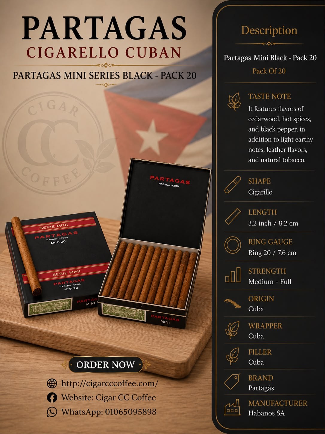 Partagas Mini Black - Pack 20