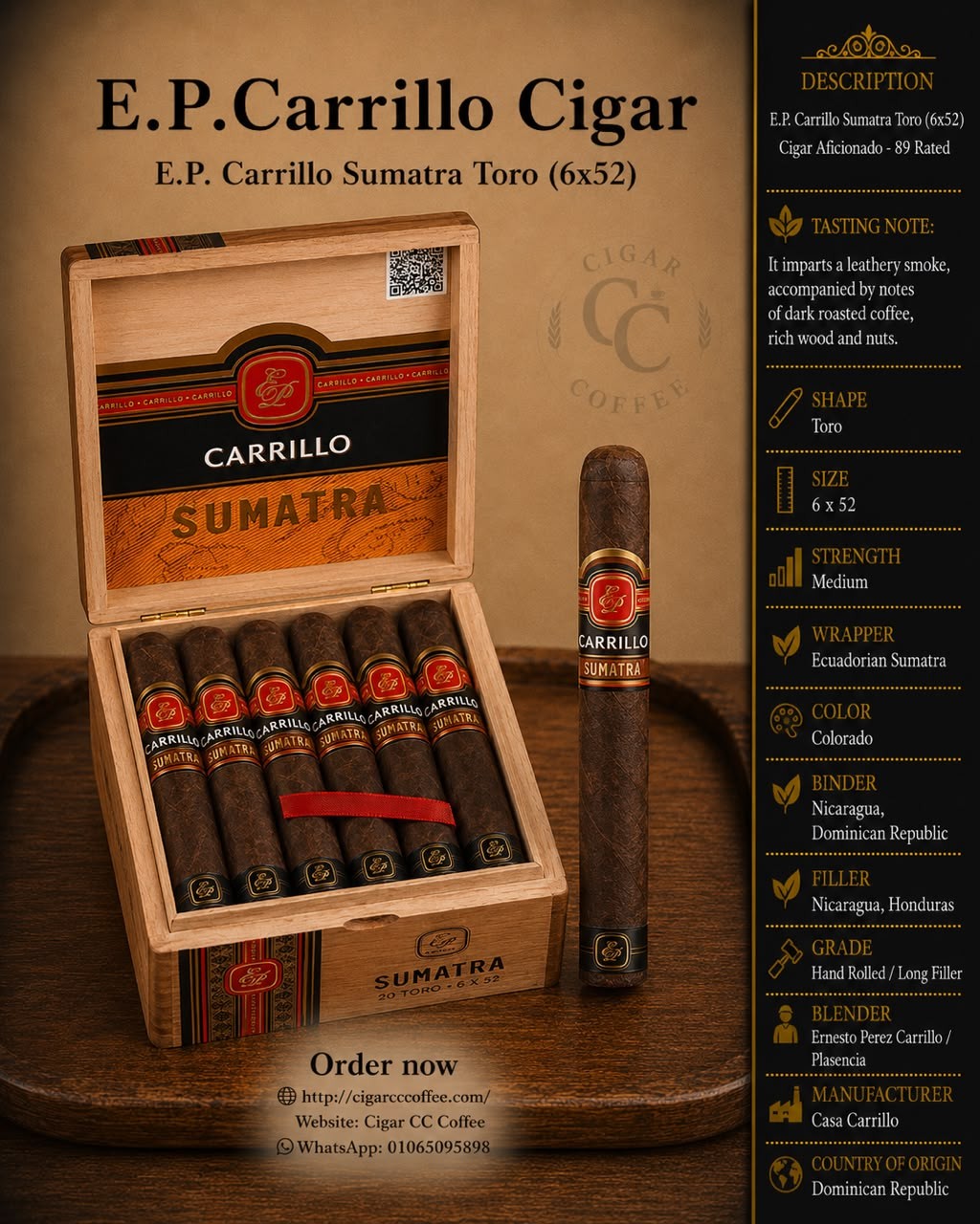 E.P. Carrillo Sumatra Toro (6x52)