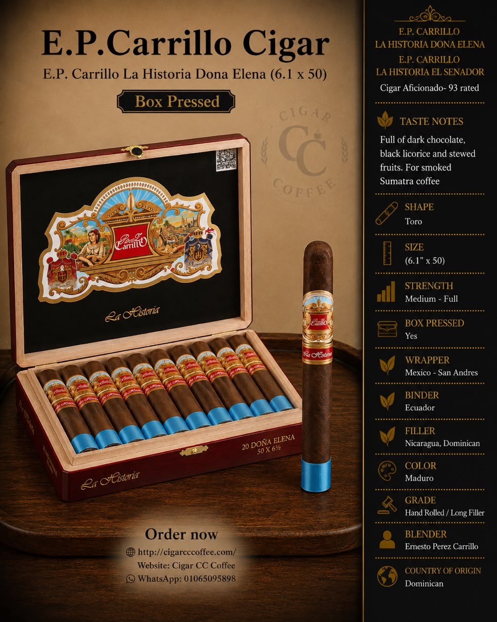 E.P. Carrillo La Historic Dona Elena (6.1" x 50)