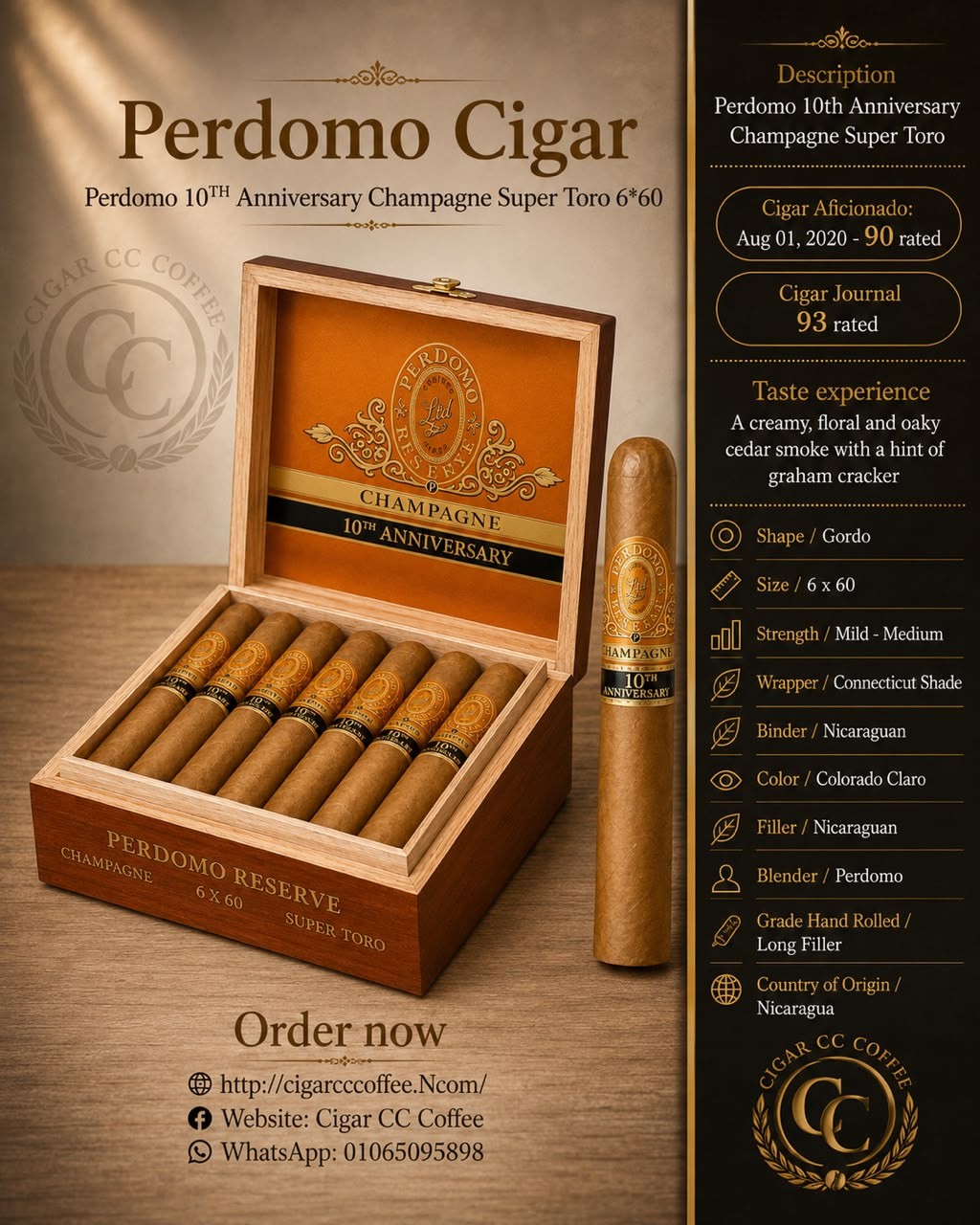 Perdomo 10TH Anniversary Champagne Super Toro