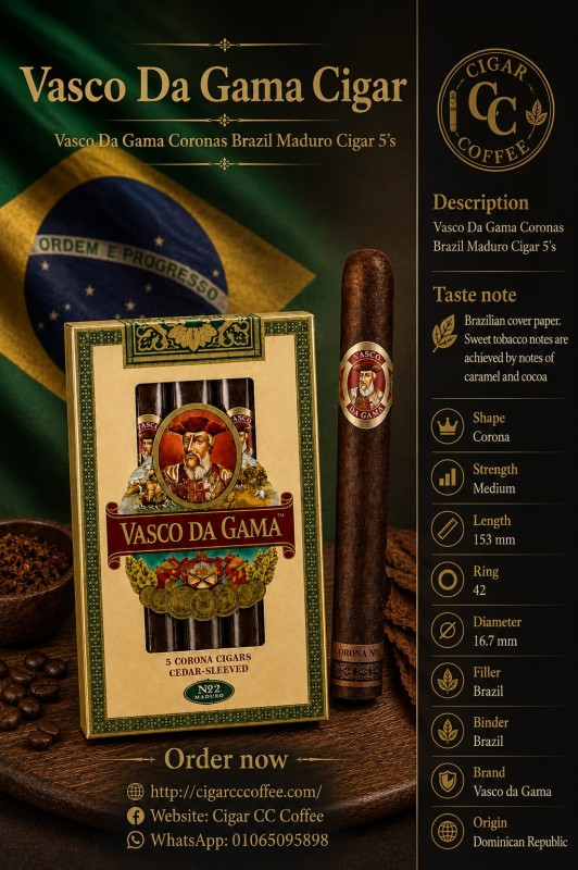 Vasco Da Gama Coronas Brazil Maduro Cigar 5's