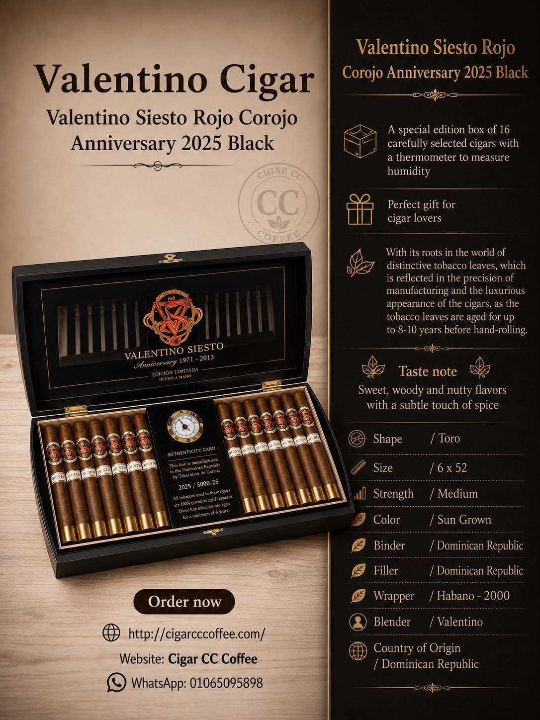 Valentino Siesto Rojo Corojo Anniversary 2025 Black