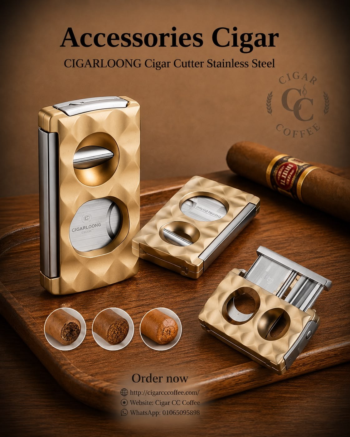 CIGARLOONG Cigar Cutter Stainless Steel