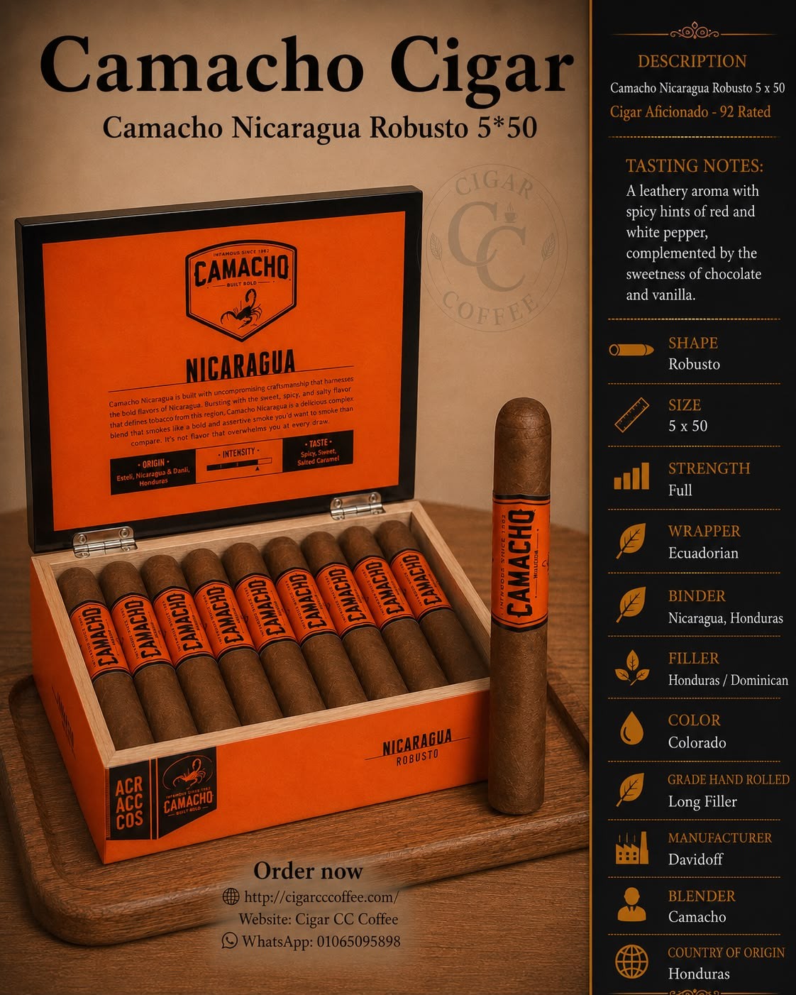 Camacho Nicaragua Robusto 5*50