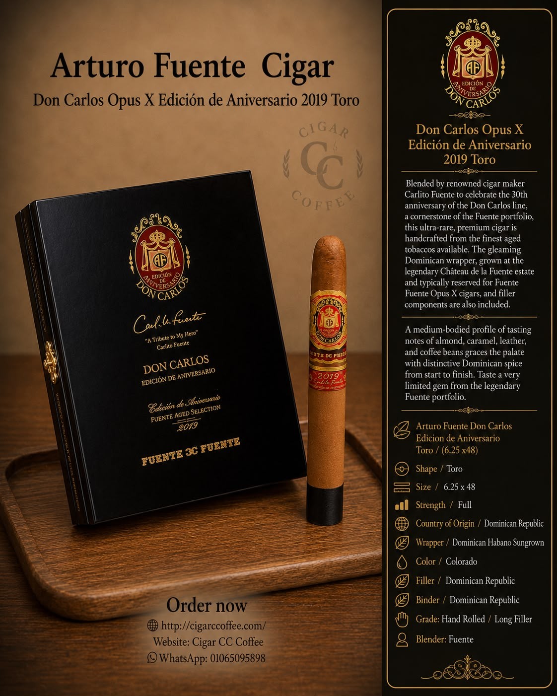 Don Carlos Opus X Edición de Aniversario 2019 Toro