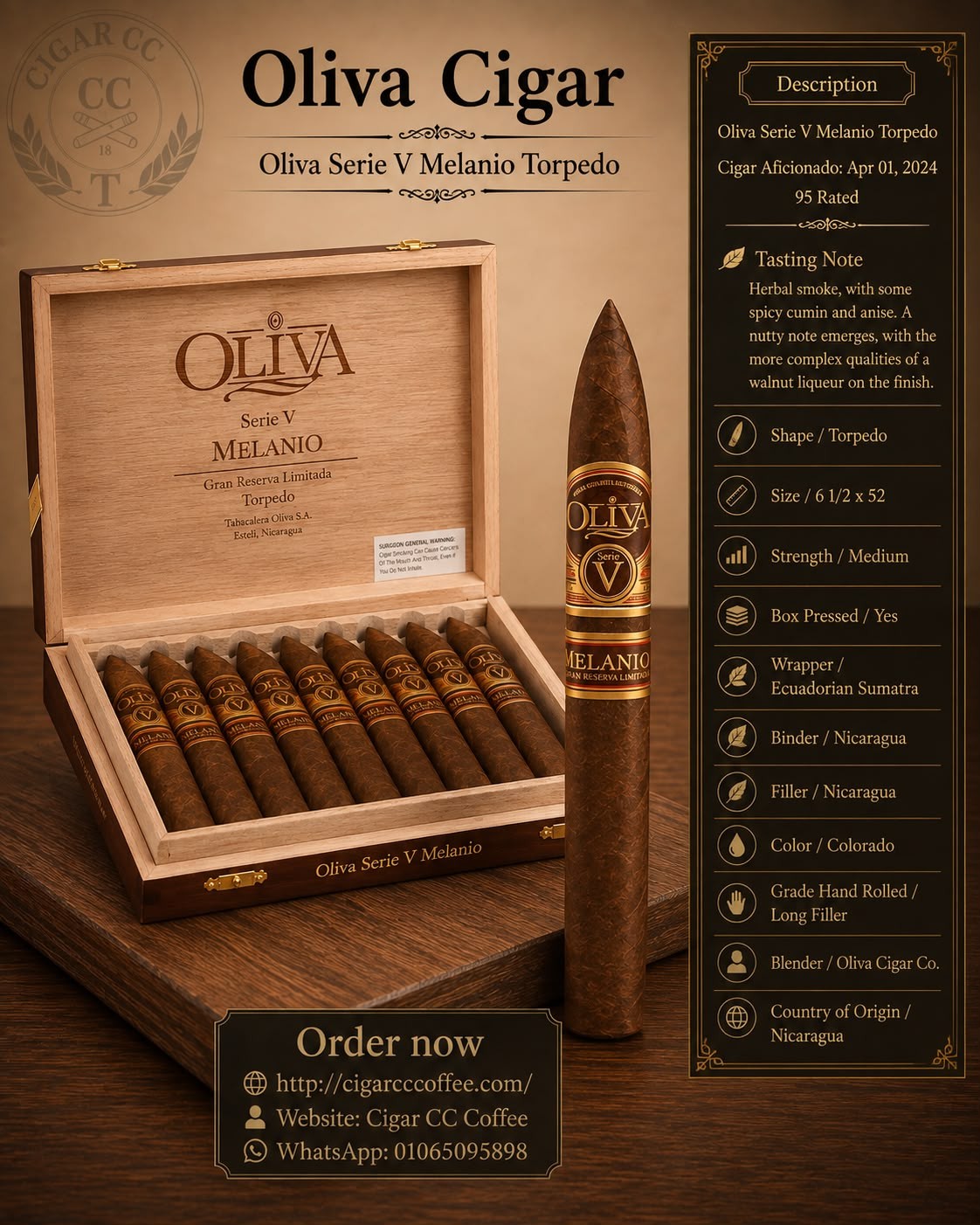Oliva Serie V Melanio Torped