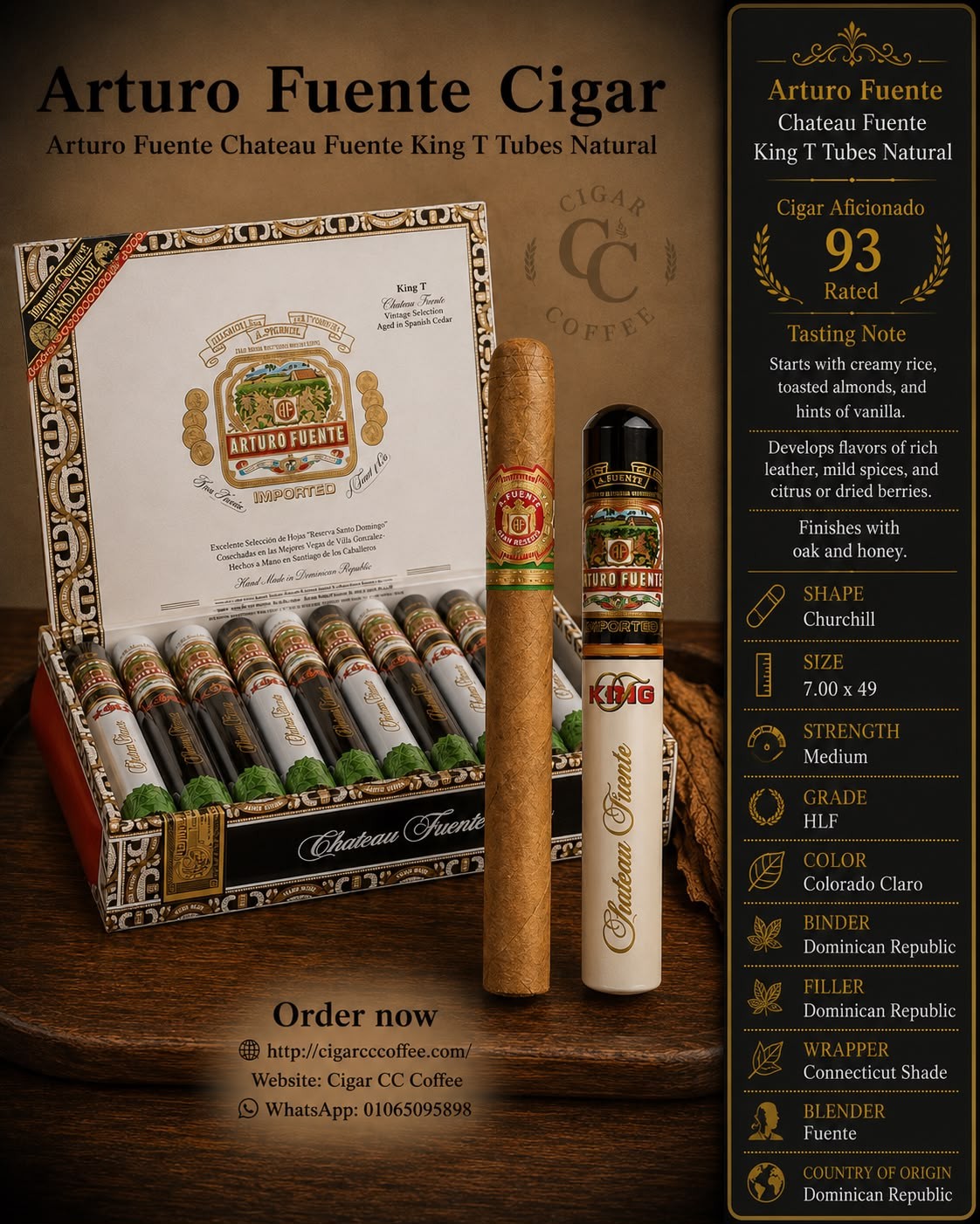 Arturo Fuente Chateau Fuente King T Tubes Natural