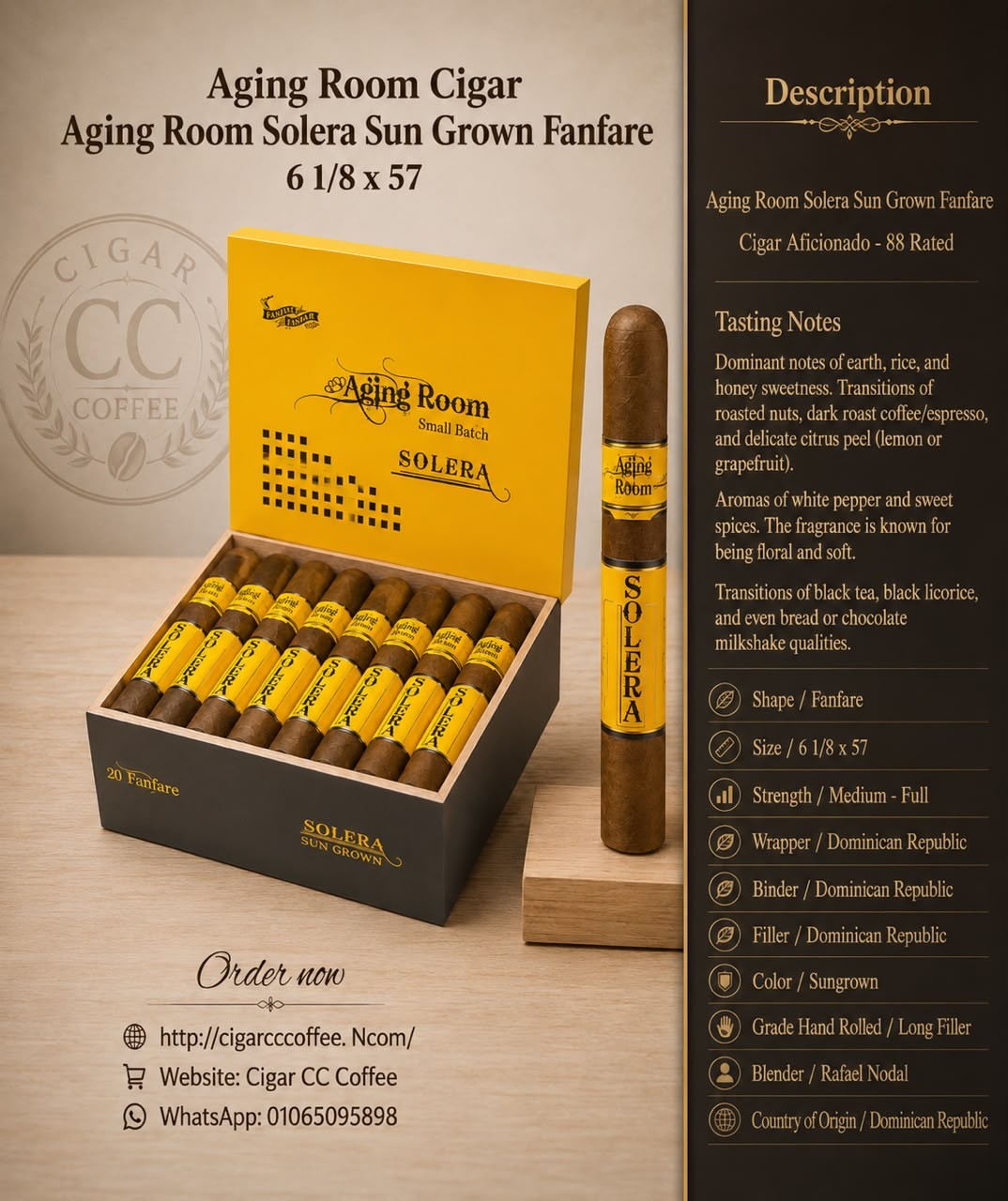 Aging Room Solera Sun Grown Fanfare 6 1/8 x 57