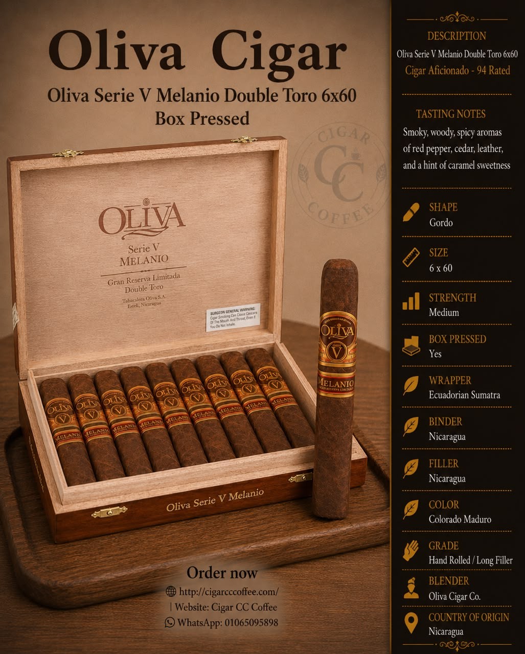 Oliva Serie V Melanio Double Toro 6x60