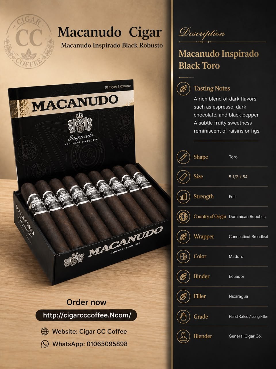 Macanudo Inspirado Black Toro