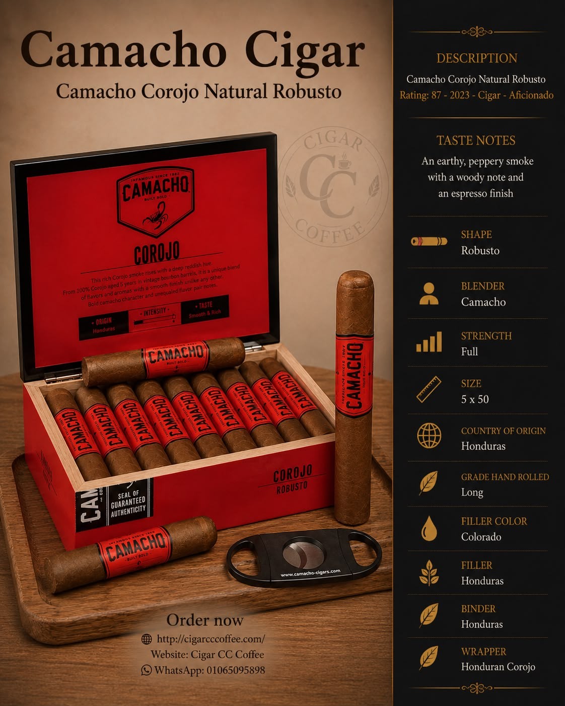 Camacho Corojo Natural Robusto