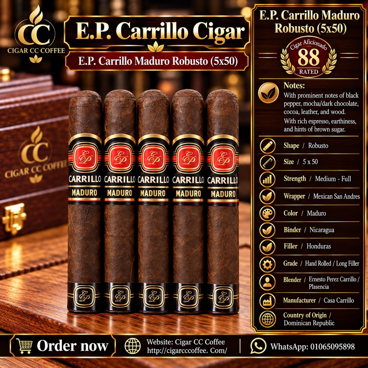 E.P. Carrillo Maduro Robusto (5x50)