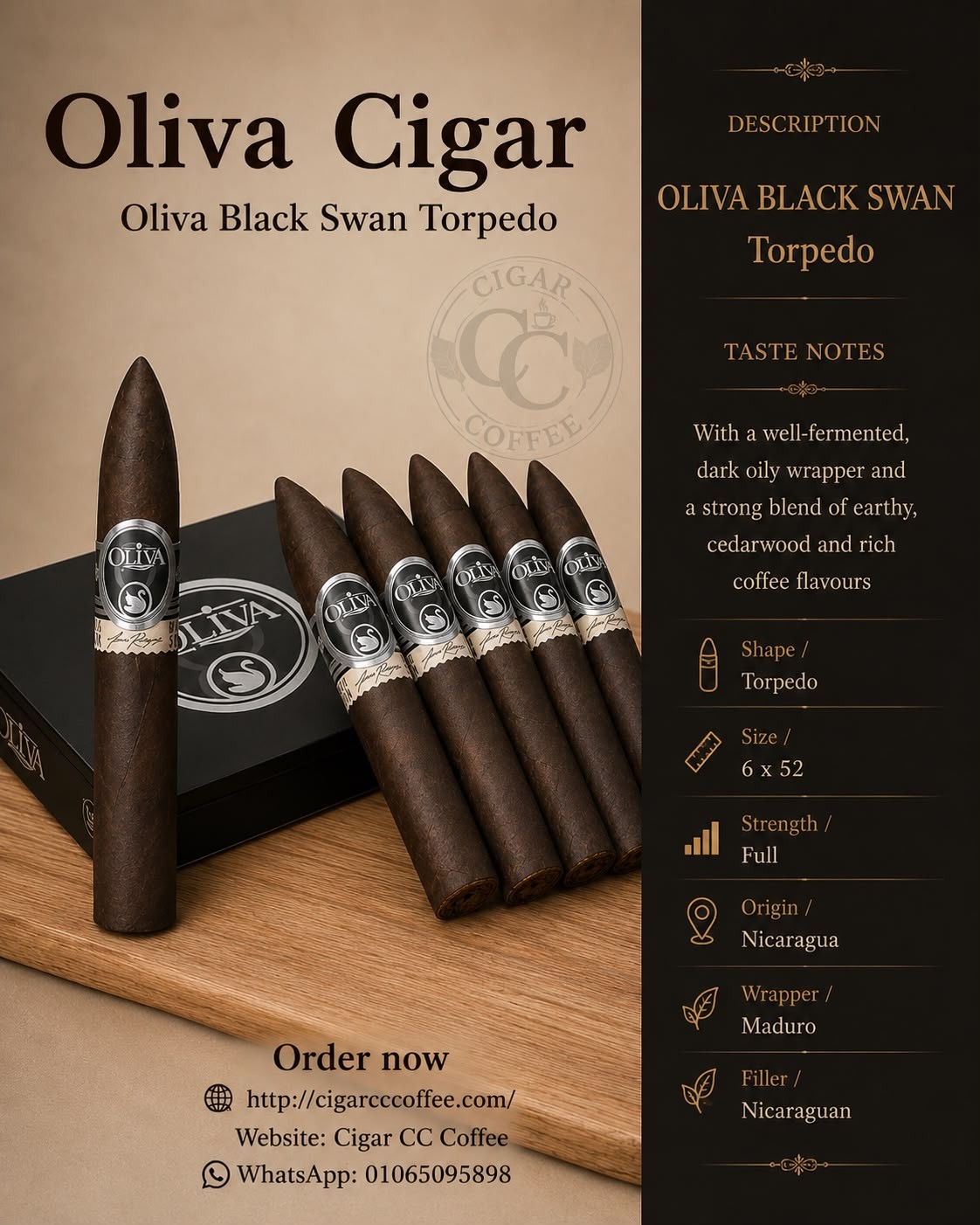Oliva Black Swan Torpedo