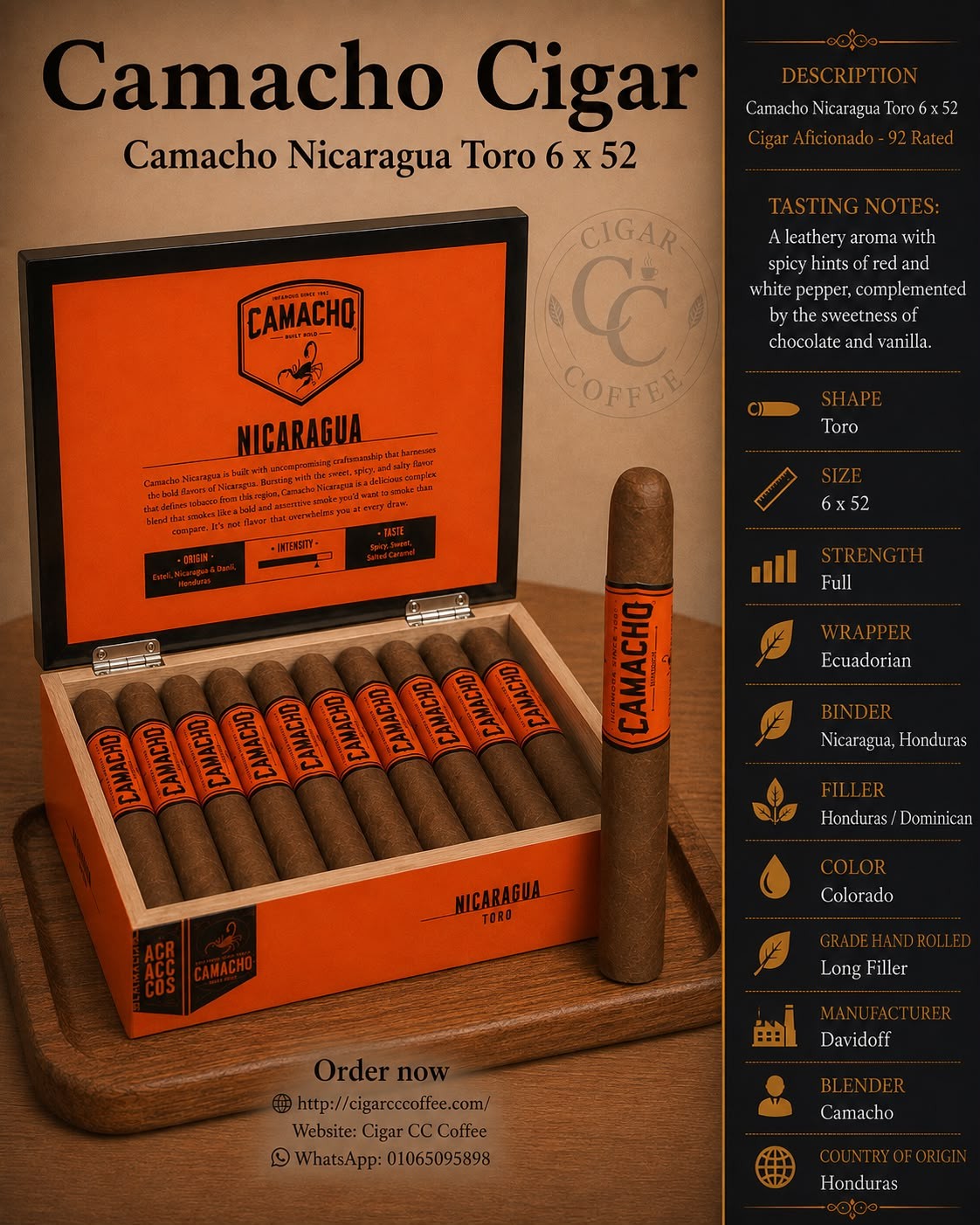 Camacho Nicaragua Toro 6*52