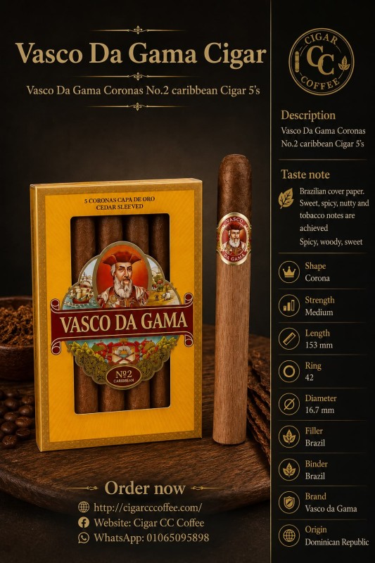 Vasco Da Gama Madura No. 2 Corona Caribbean Cigar 5's