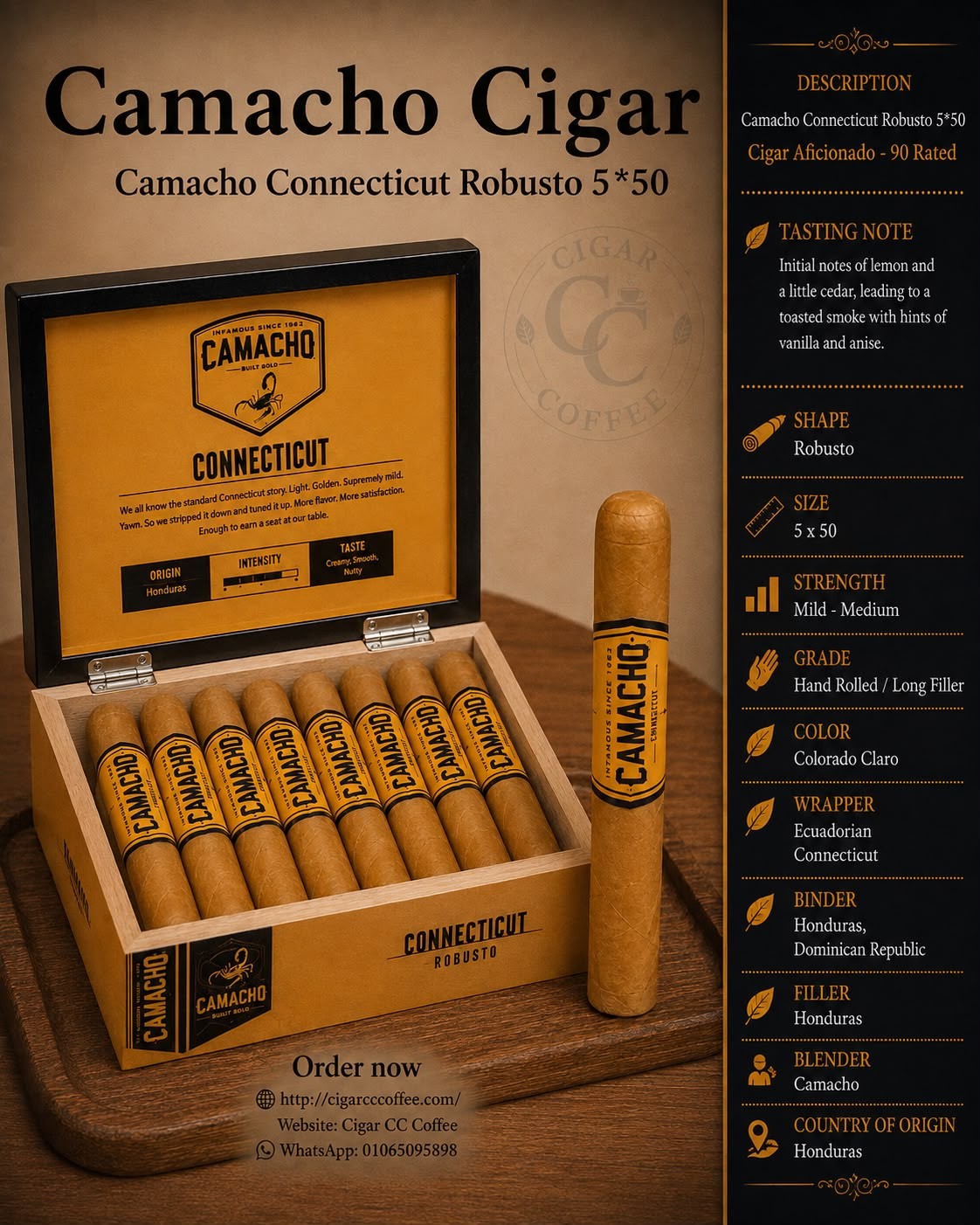 Camacho Connecticut Robusto 5*50