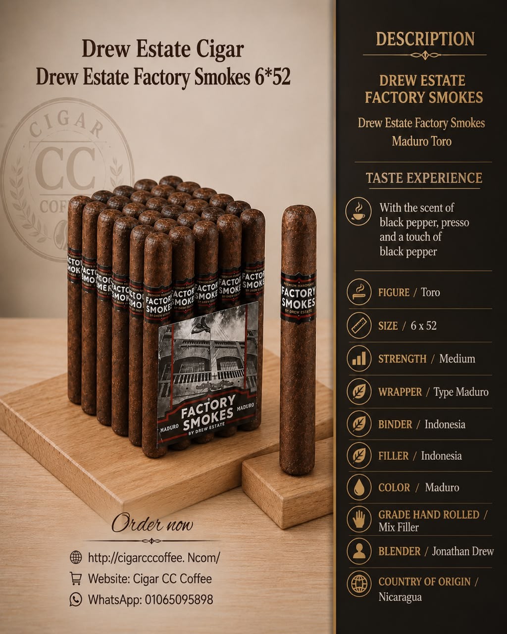 Drew Estate Factory Smokes 6*52