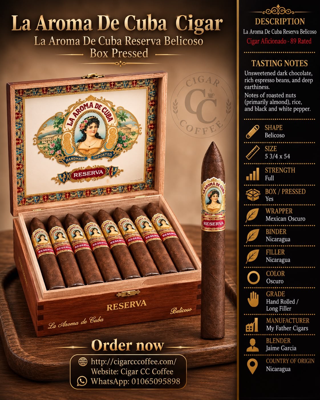 La Aroma De Cuba Reserva Belicoso
