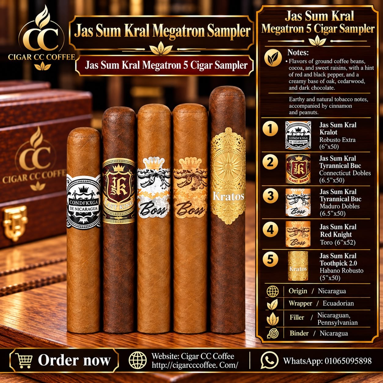 Jas Sum Kral Megatron 5 Cigar Sampler