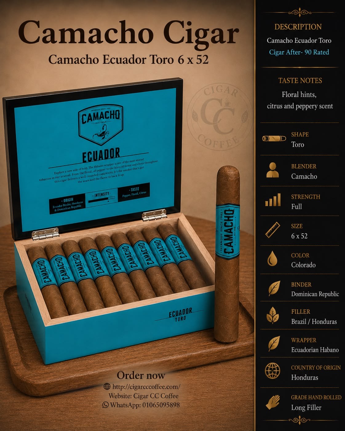 Camacho Ecuador Toro 6*52