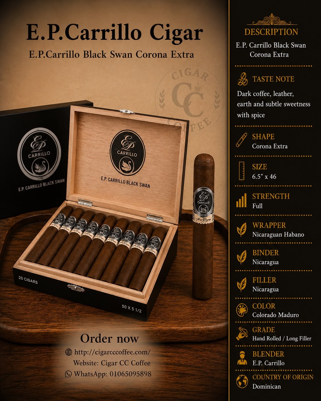 E.P.Carrillo Black Swan Corona Extra