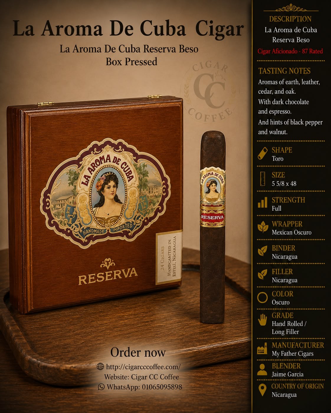 La Aroma de Cuba Reserva Beso